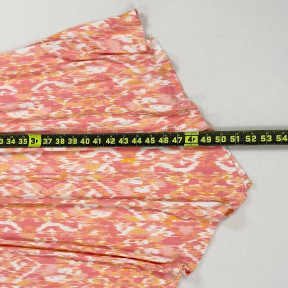 Soma Weekend Women's Ikat Soft Jersey Knit Midi Dress Large Orange Belted - Picture 12 of 13